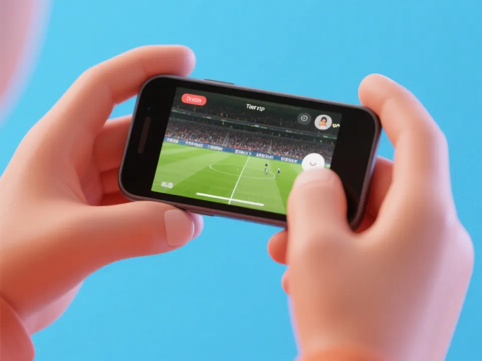 手机观看直播的示意图